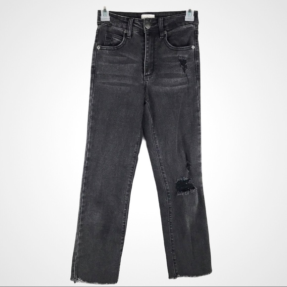 Cotton On Mid Slim Straight High Rise Distressed Jeans - Picture 1 of 12